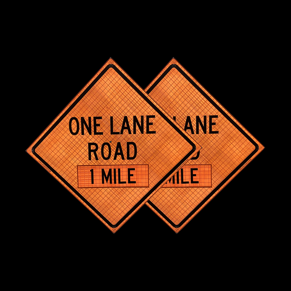 48 Inch Reflective One Lane Road 1 Mile Roll Up Traffic Sign - 